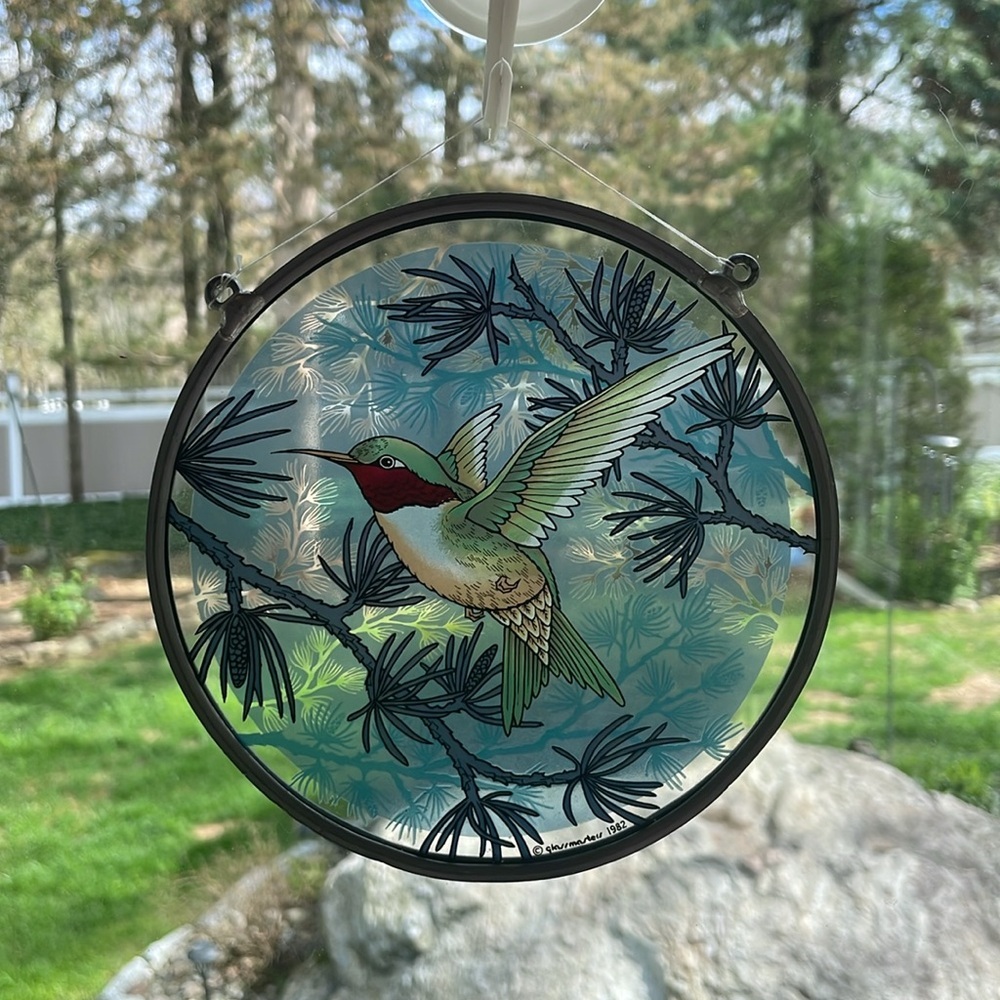 Vintage Glassmasters Hummingbird Suncatcher